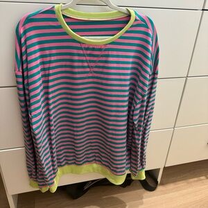 Free people oversize stripe sweatshirt dupe from Amazon